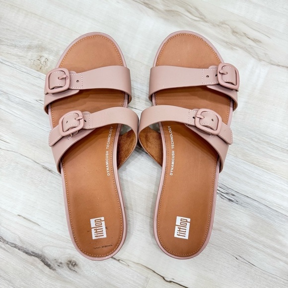 Fitflop Gracie Slide Leather Sandals in Dusty Pink Sz 10 great condition - Picture 2 of 5